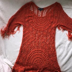 Orange crochet top